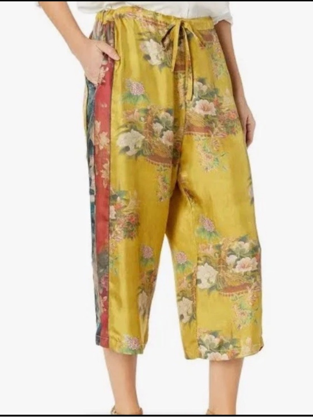 Johnny Was Women’s Size Small Dylan 100% Silk Pant Floral Asian Wide Leg